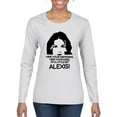 thumbnail image 1 of Hide Your Diamonds Exes from Alexis Quote Pop Culture Womens Graphic Long Sleeve T-Shirt, White, Medium, 1 of 3