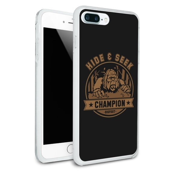 Hide and Seek Champion Bigfoot Sasquatch Funny Protective Slim Fit Hybrid Rubber Bumper Case for Apple iPhone 7 Plus