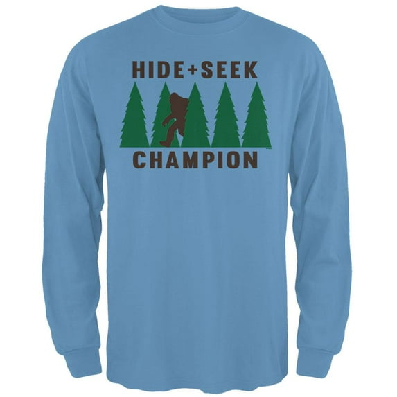 Hide and Seek Champion Mens Long Sleeve T Shirt Carolina Blue SM