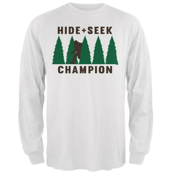 Hide and Seek Champion Mens Long Sleeve T Shirt White LG
