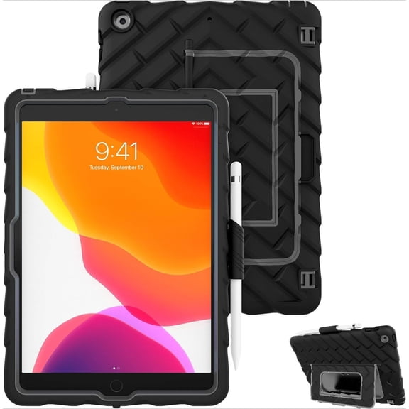 Hideaway Case Fits Apple iPad 9th | 8th | 7th Gen Drop Tested Rugged Shockproof Bumpers for Reliable Device Protection Black