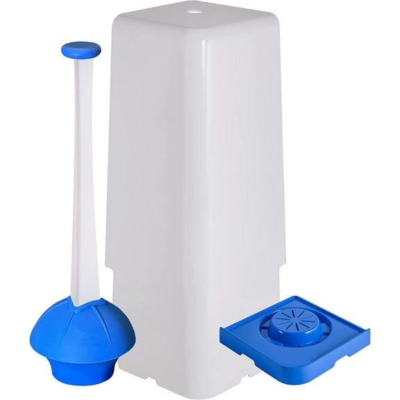 Hideaway Plunger with Cover and Drip Tray, Heavy Duty, Secure Grip Handle, Stylish, Clears Clogs Fast