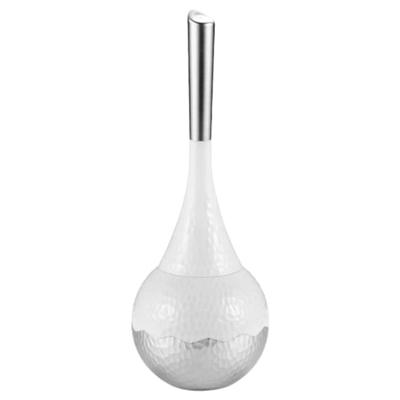 Hideaway Toilet Brush Set, Hammered Finish| Bathroom Decor & Anti-Splash Shield | 360° Deep Clean Bristles, Rust-Proof ABS |Modern Bath Accessories |Elegant Gift for Home, Hotel(White2,5.5x5.5x15")