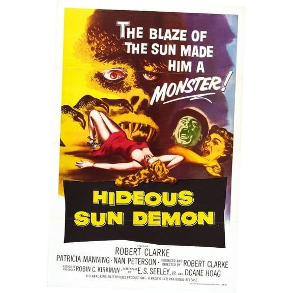 Hideous Sun Demon Movie poster 12x16 Print on Metal Sign 12in x 16in Square Adults Best Posters