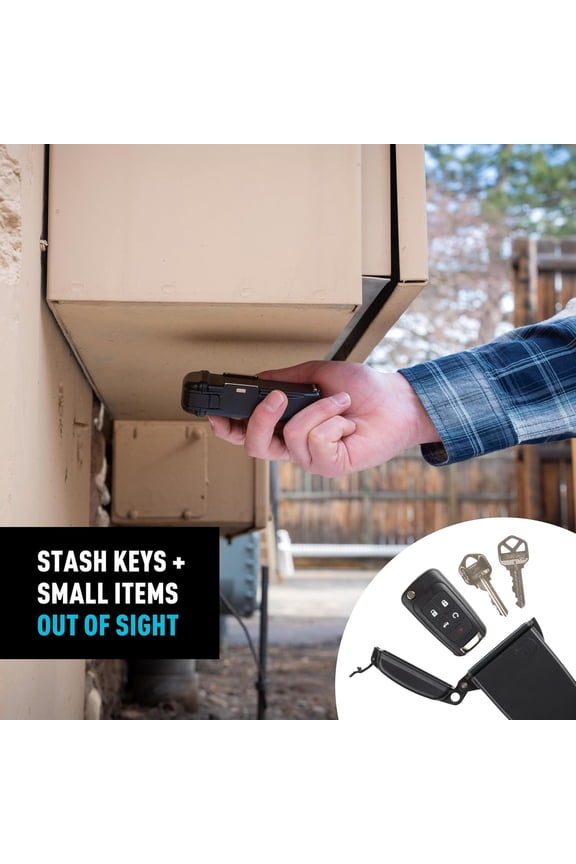 Hideout Magnetic Key Box - Waterproof Key Hider - Magnetic Key Holder & Box - Waterproof Key Storage for Spare Keys - Black, Extra Large