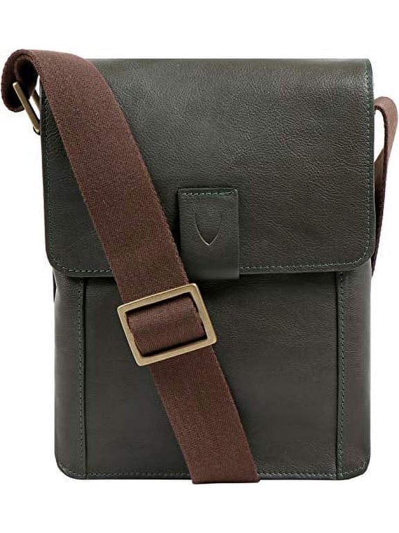 Aiden Genuine Leather and Mini Crossbody Unisex Messenger Bag & Travel Bag / 10.5" iPad Bag - size (8"L x 10"H x 2.4"W)