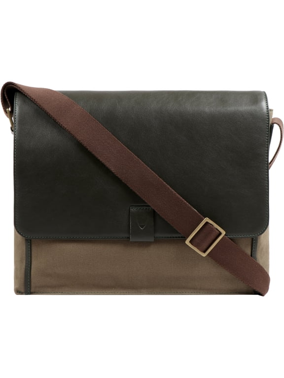Aiden Horizontal Canvas & Leather Crossbody Messenger Bag