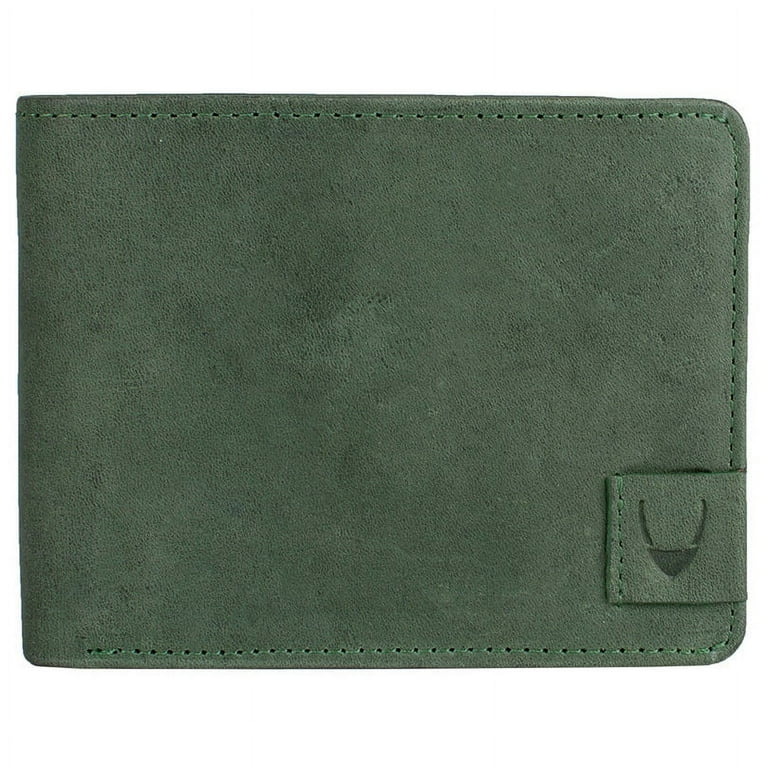 Hidesign Camel Green Leather RFID-blocking Bifold Wallet