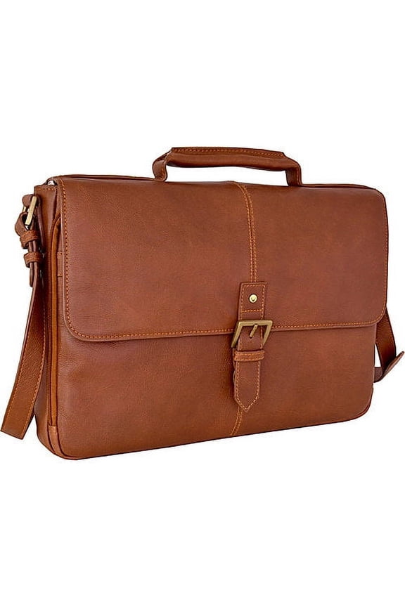 Charles Laptop-compatible Leather Messenger Briefcase