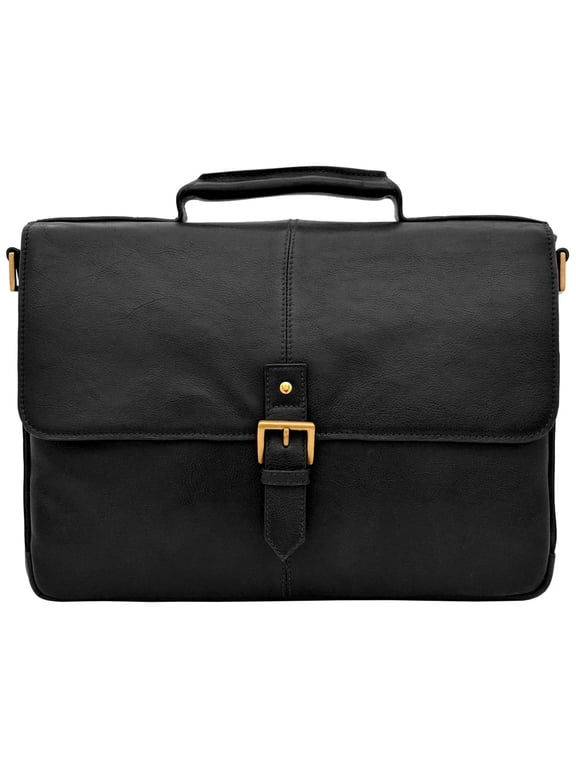 Charles Laptop-compatible Leather Messenger Briefcase