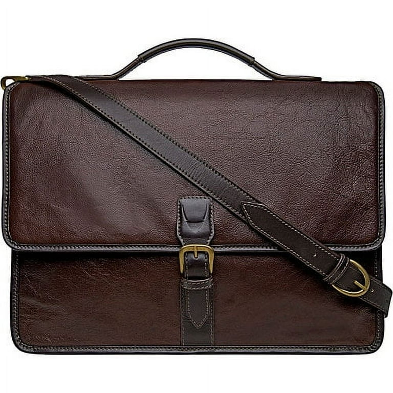 Hidesign Harrison Brown Buffalo Leather Laptop Messenger Bag