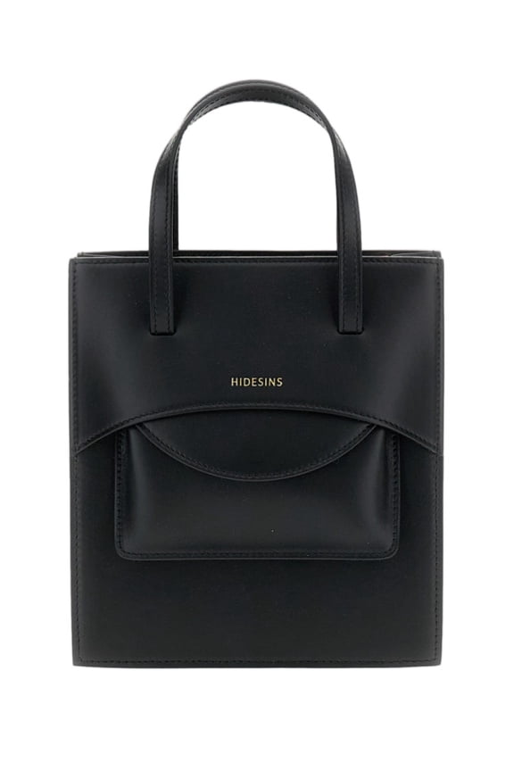 Women's Black Pocket M Leather Bag Black
