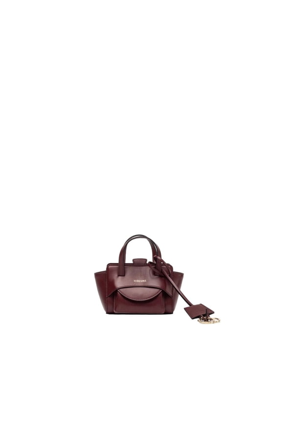 Women's Compact Burgundy Calf Leather Mini Handbag Red