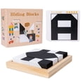 thumbnail image 1 of Hiding Blocks Logic Puzzle Brain Teaser Game 16 Wooden Blocks and 80 Challenge Cards Educational STEM Toy Spatial Thinking Training Preschool Learning Gift 1Pack, 1 of 5