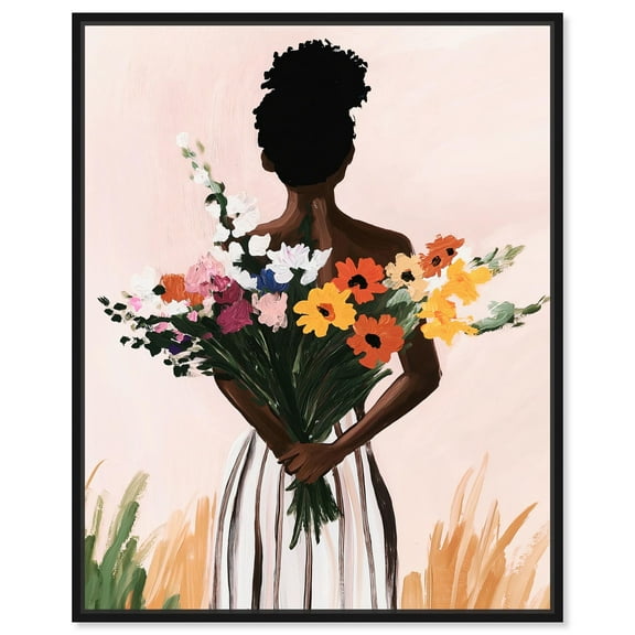 Hiding Flowers Canvas Glam Art by Art Remedy, Black Frame, 16" x 20"