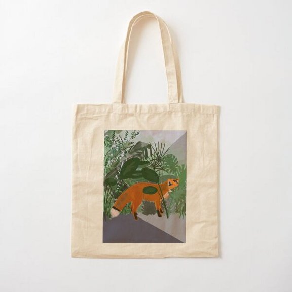 Hiding Fox Canvas Canvas Tote Bags, Reusable Shopping Bag
