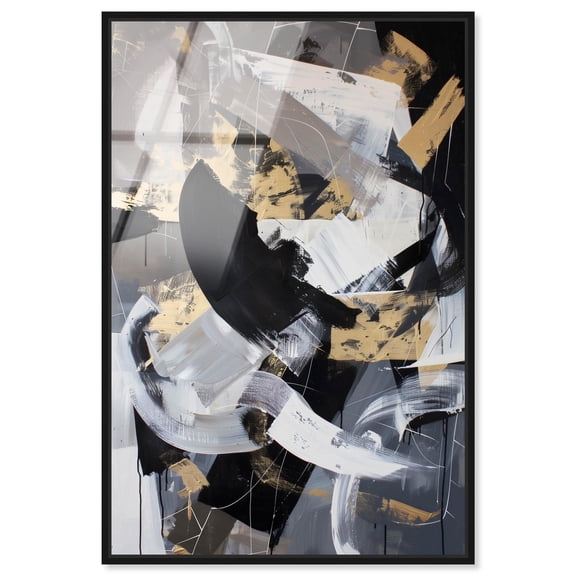 Hiding Framed High-Gloss Acrylic Glass Wall Art Muted Abstract Wall Art by Art Remedy, Black Frame, 10 x 15