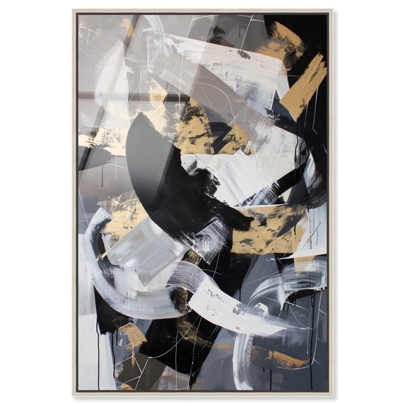 Hiding Framed High-Gloss Acrylic Glass Wall Art Muted Abstract Wall Art by Art Remedy, Silver Frame, 10 x 15