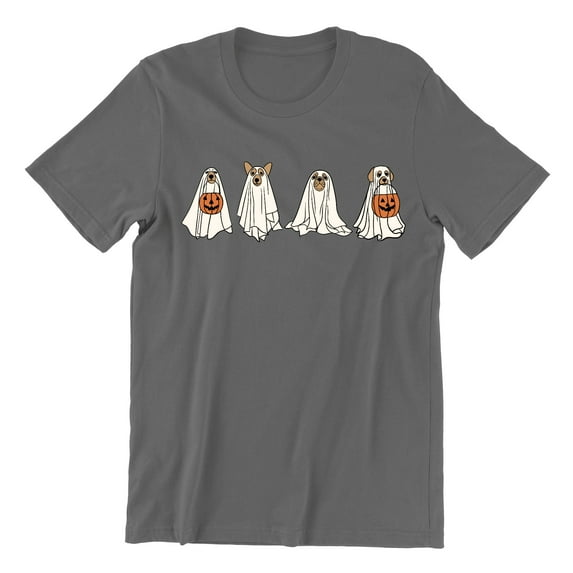 Hiding Ghost Dogs Halloween Outfit Pet Lovers Unisex Men's T-shirt, XL, Charcoal