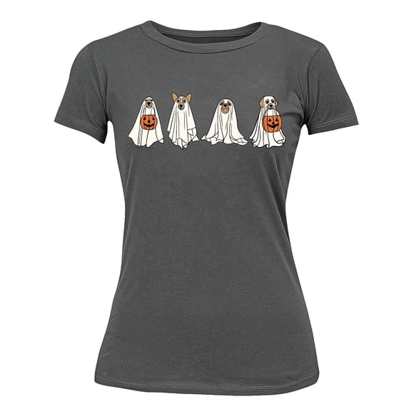 Hiding Ghost Dogs Halloween Outfit Pet Lovers Women's T-shirt, XL, Charcoal