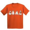thumbnail image 1 of Hiding Ghost Dogs Halloween Outfit Pet Lovers Youth T-shirt, L, Orange, 1 of 6