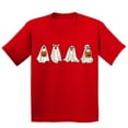 thumbnail image 1 of Hiding Ghost Dogs Halloween Outfit Pet Lovers Youth T-shirt, M, Red, 1 of 6