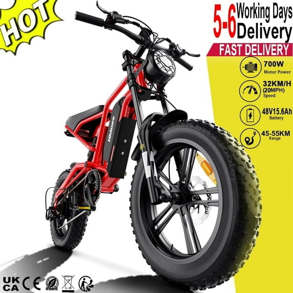 Hidoes B6 700W E Bike 28"Electric Mountain Bike 32km/h(20mph), 48V/15.6Ah Long Range 55KM All-terrain Electric Bicycles with 7 Speeds UL2849,20''×4.0 off-Road Fat Tires e bike,2025 Hot,Free Shipping