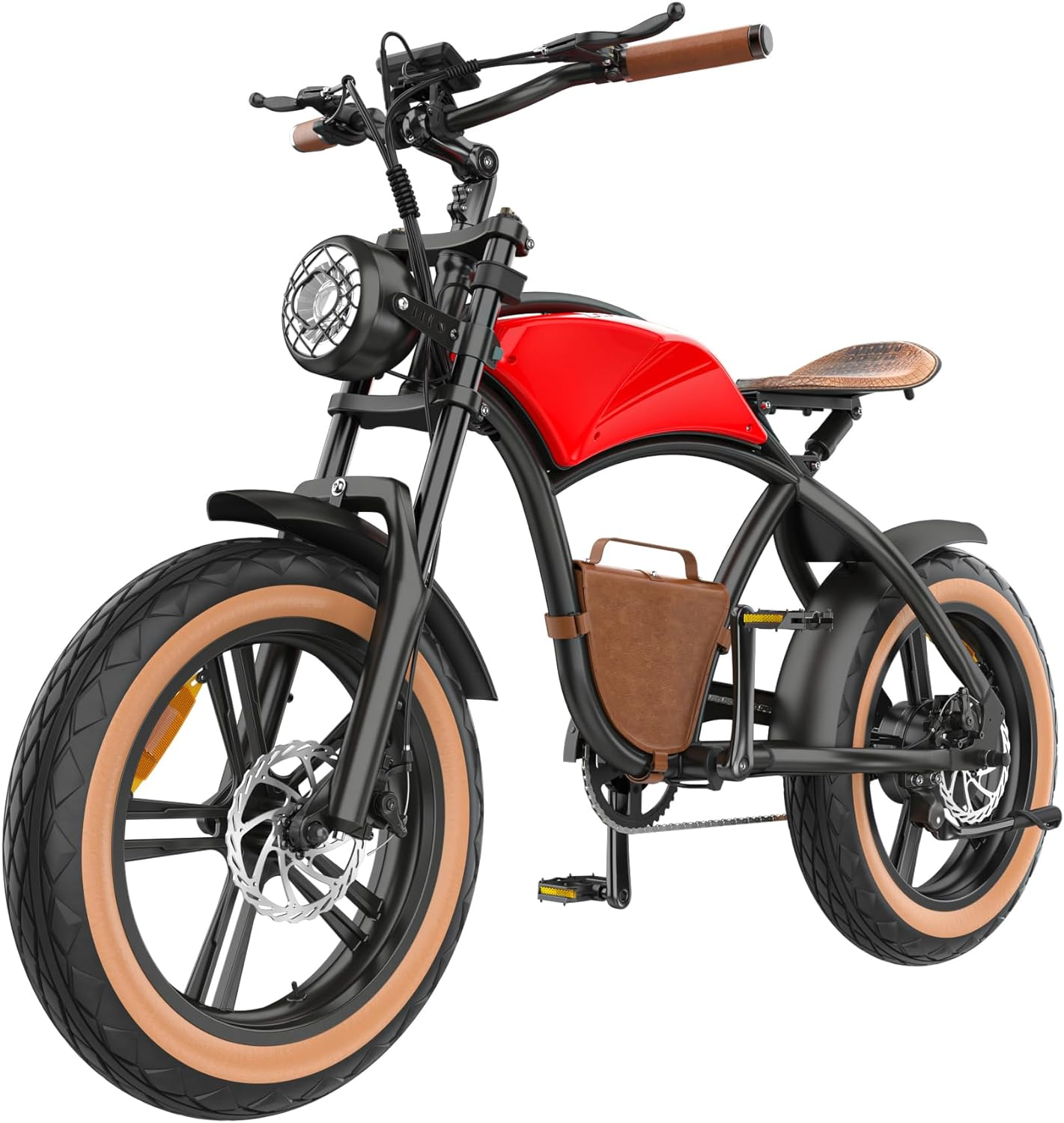 Hidoes E-bike Electric Mountain Bike for Adult, 20" Fat Tire Commuting Electric Bikes Bicycle, 28mph & 25miles Range, Retro Cruiser Ebike for Women Men - image 1 of 16