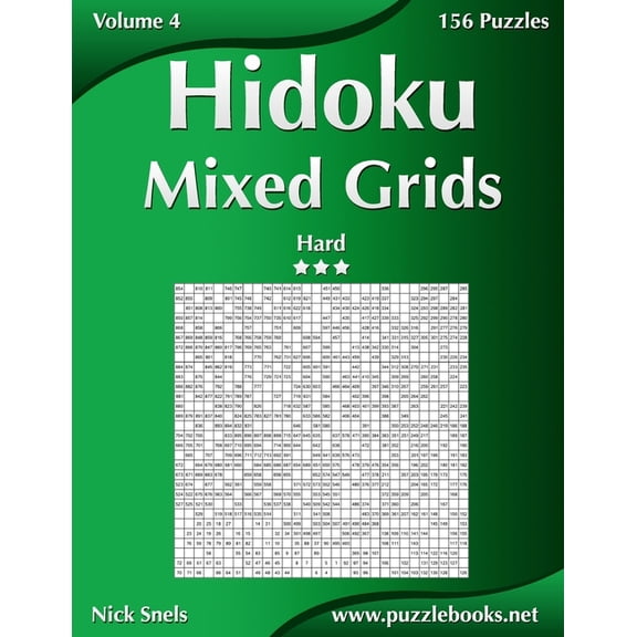 Hidoku Mixed Grids : Hard, 156 Logic Puzzles