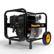 Poulan Pro Poulan Pro Semi Trash Pump 3 Inch, 6HP 212cc 4-cycle Engine, 238GPM , 100ft Lift, 23ft Suction, Gas Powered Water Pump with Wheels & Handle for Pond, Sewage, and Pool