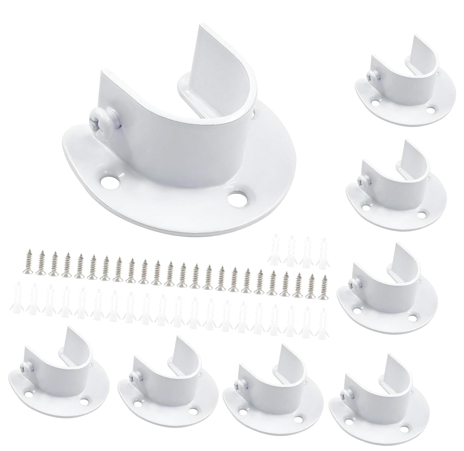 Hidove 2 Pcs Rod Socket Holder 25mm/1 Inch Closet Rod Brackets Steel ...