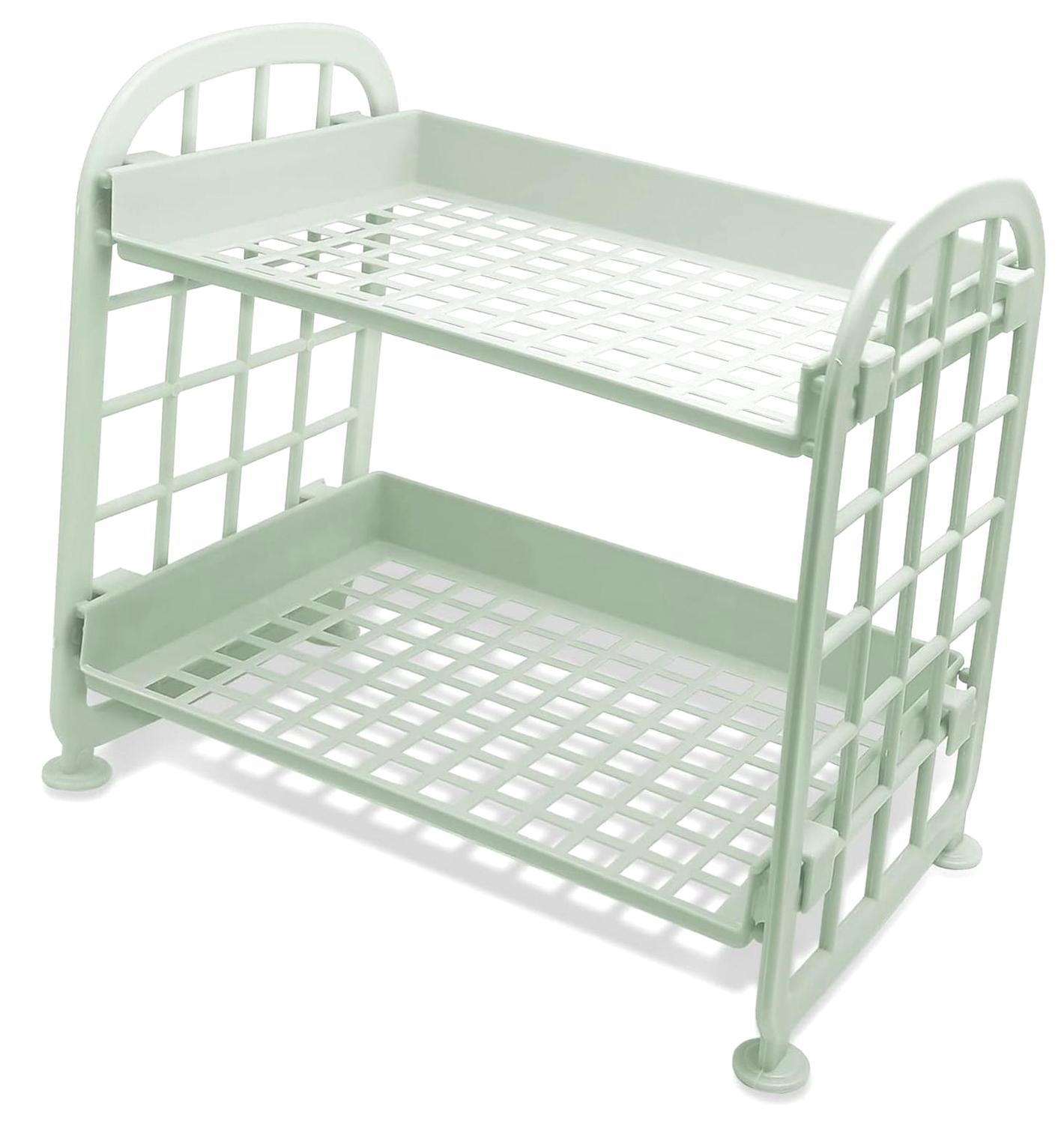 Hidove 2-Tier Table Shelf Organizer, Adjustable Plastic Storage Rack ...