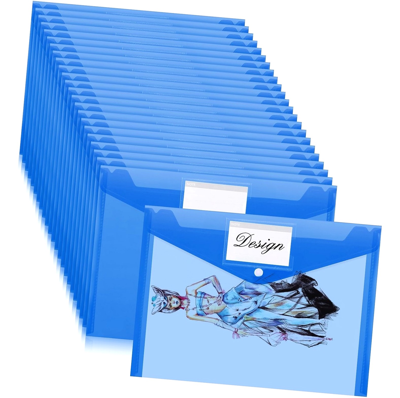 Hidove 24 Pcs Plastic Envelopes Letter Size Envelopes File Folders Work ...