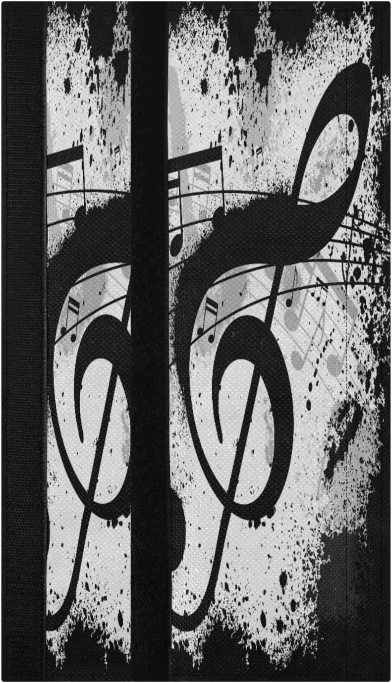 Hidove 2PCS Refrigerator Door Handle Covers,Black Music Notes Handle