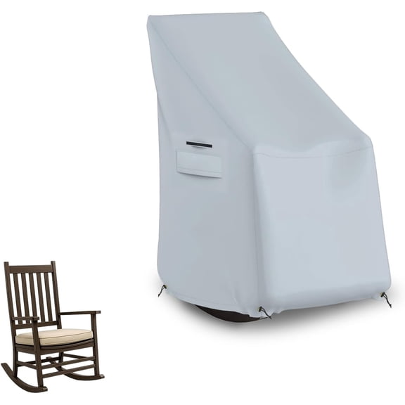 Seal Skin Waterproof Rocking Chair Cover, Heavy-Duty Fabric (Gray, 27.5"W x 32.5" D x 39" H)
