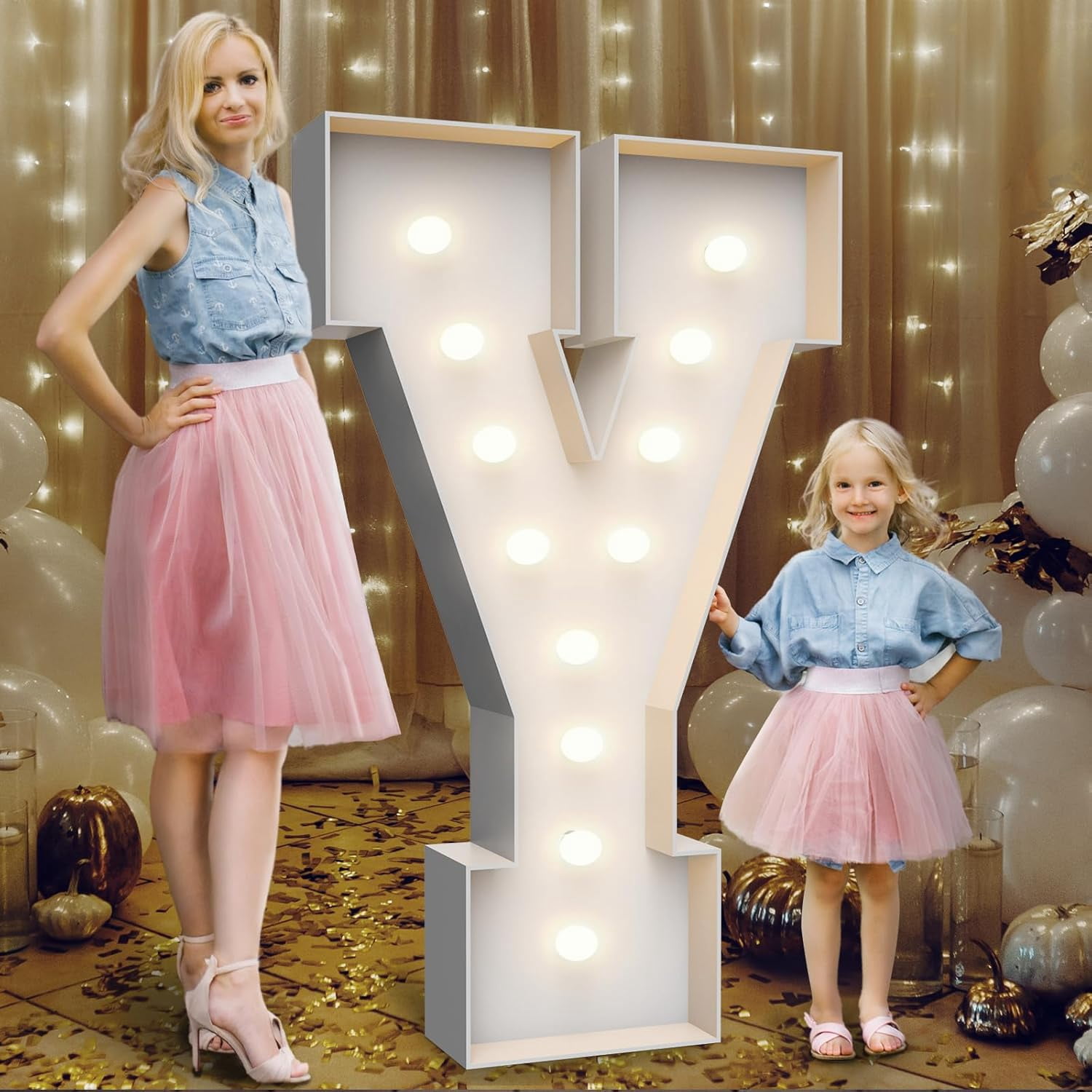 4FT Marquee Light Up Letter P – Giant Party Decoration With Water Bag, Pre-Cut Foam Boards, Great For Birthdays Weddings & Baby Showers