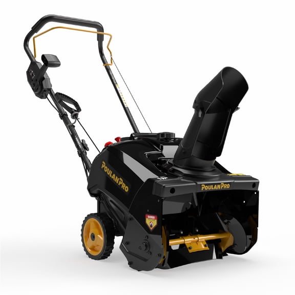 Poulan Pro Gas Snow Blower Single Stage 18 Inch with Electric Start, 190° Remote Chute Control, Lightweight, Compact