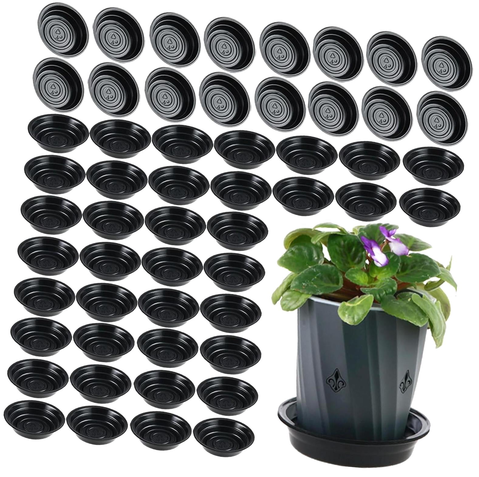 Hidove 50 Pack 4 Inch Plant Saucer Plant Trays for Pots Plant Saucers ...