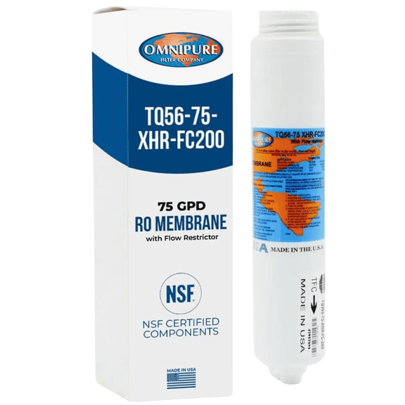 Omnipure TQ56-75-XHR-FC200 75 GPD TFC RO Membrane with FC200 Flow Restrictor, 1:1 Ratio, Replaces TQ56 Q-Series for PuROTwist 4000