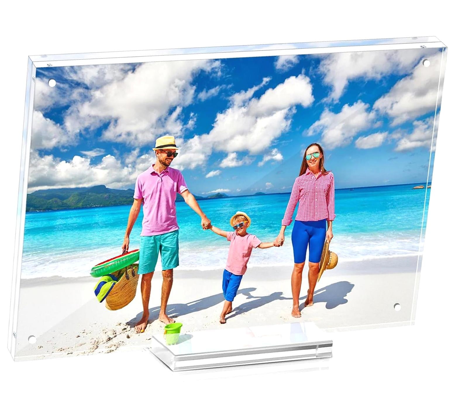 Hidove 6x8 Magnetic Acrylic Picture Frame, Transparent Double-Sided ...