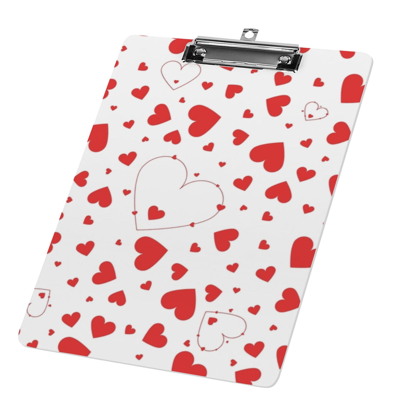 Hidove Acrylic Clipboard, Abstract Pattern from Red Hearts on White ...