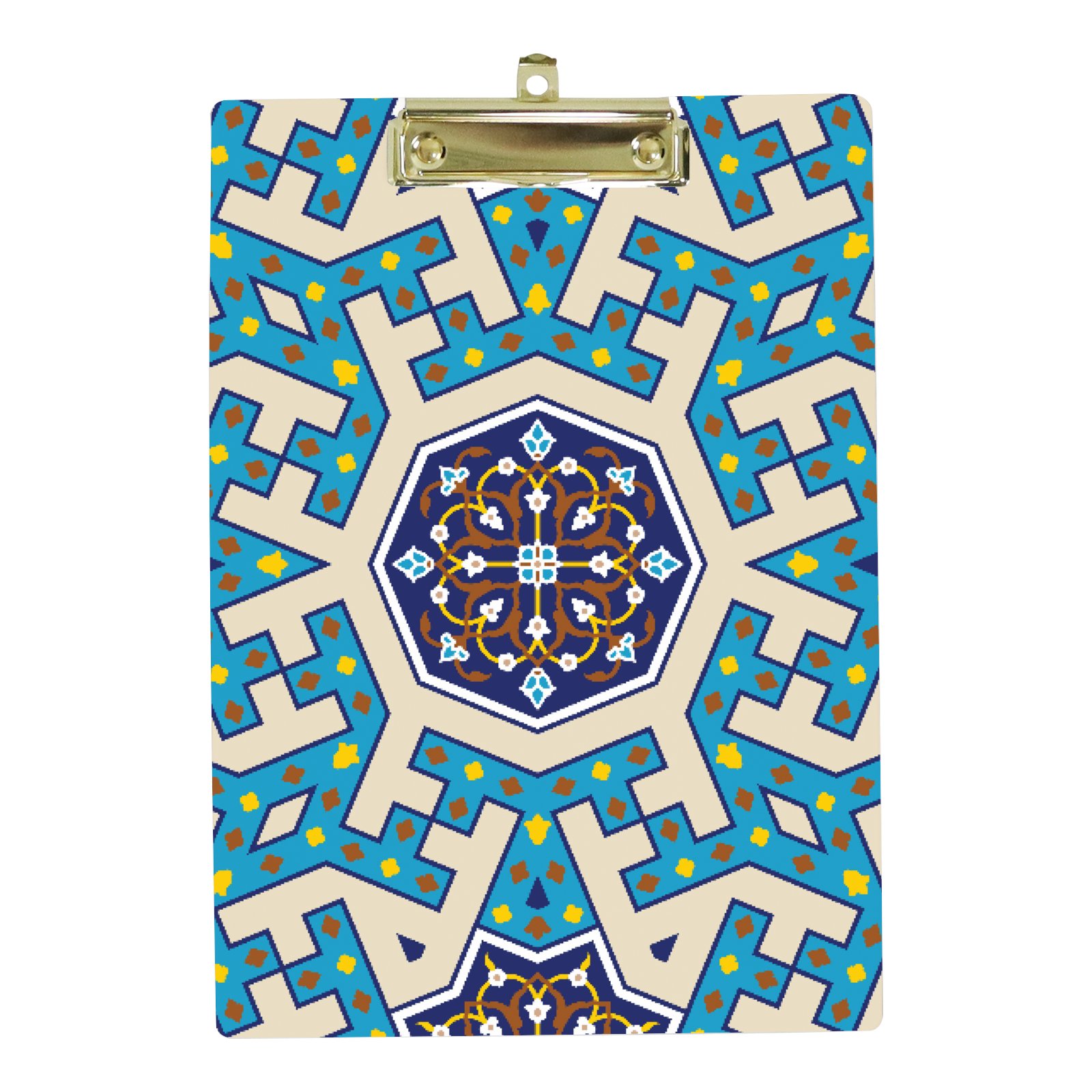 Hidove Acrylic Clipboard, Arabic Floral Seamless Pattern Standard A4