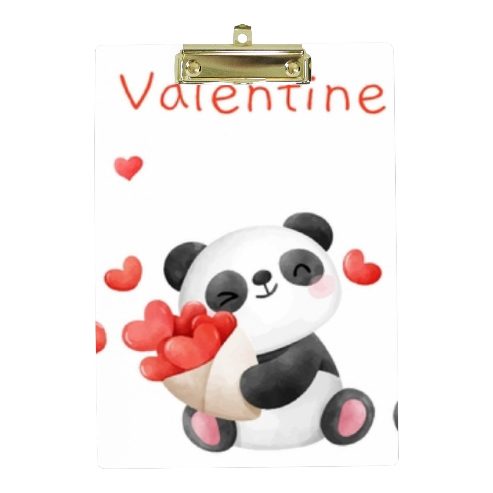 Hidove Acrylic Clipboard, Baby Panda Bear with Red Heart for Valentine