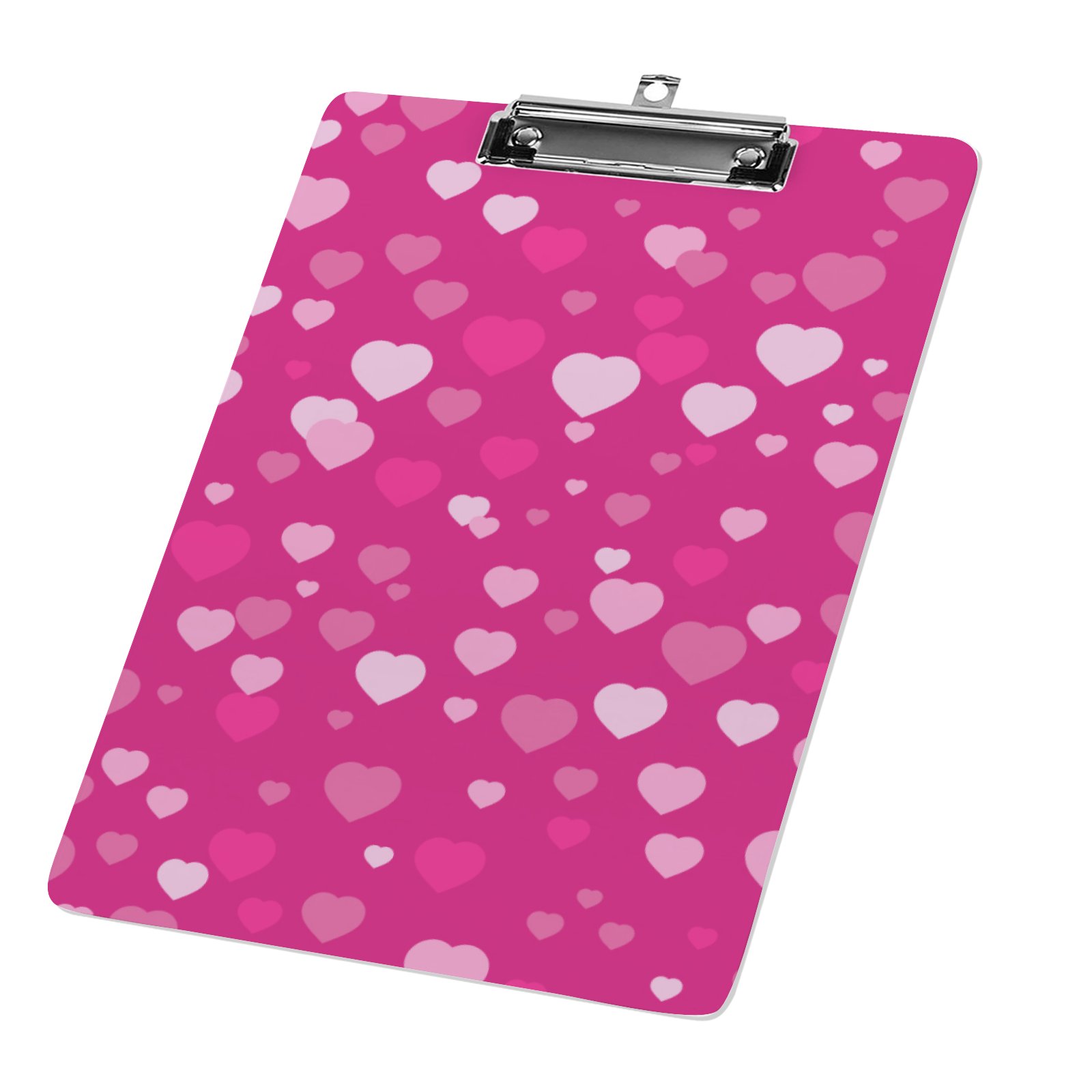Hidove Acrylic Clipboard, Colorful Seamless Pattern of Cute Hearts