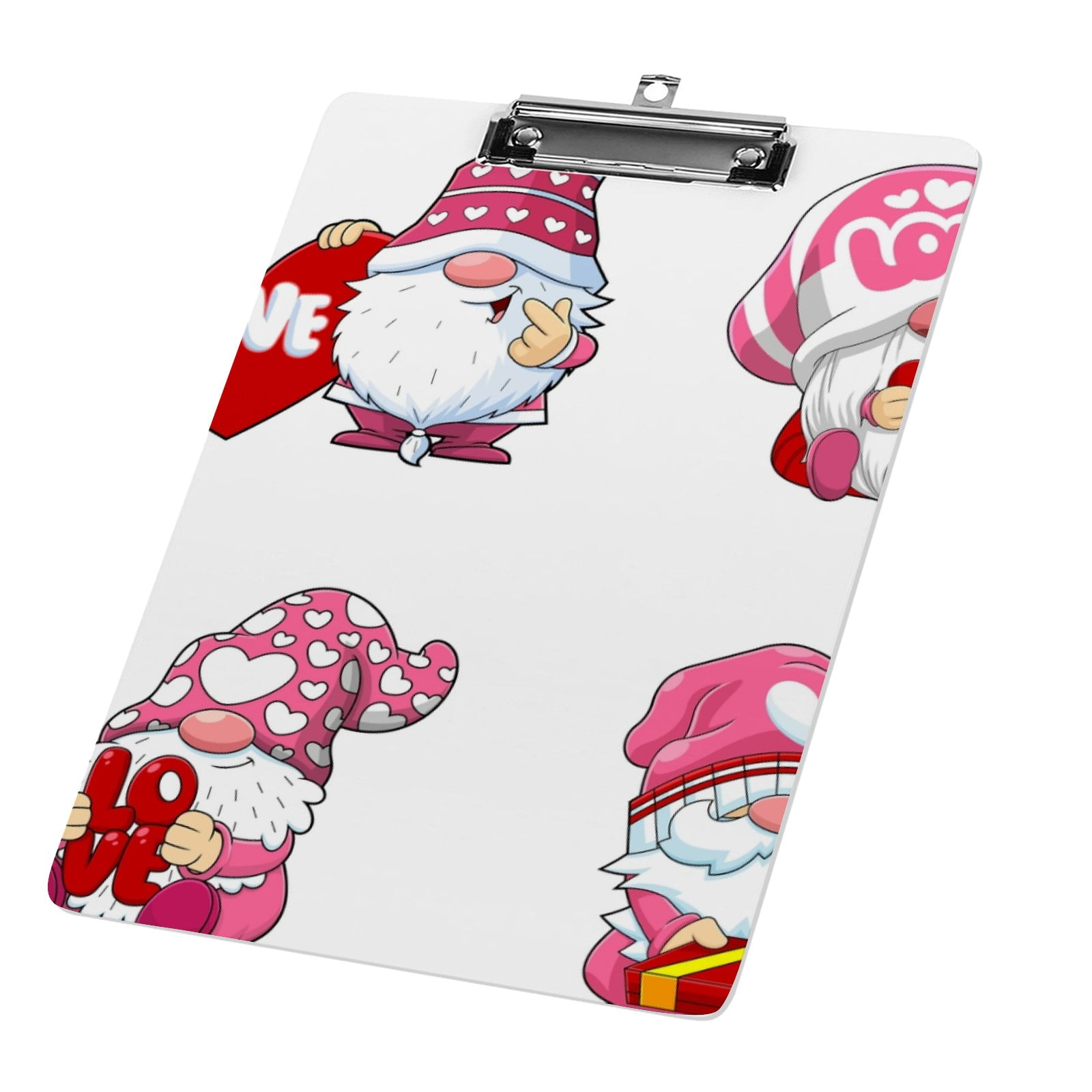 Hidove Acrylic Clipboard, Cute Gnomes Lover Cartoon Characters Standard
