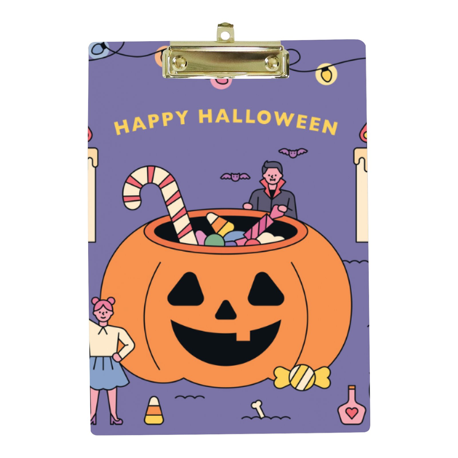 Hidove Acrylic Clipboard, Halloween Characters Standard A4 Letter Size