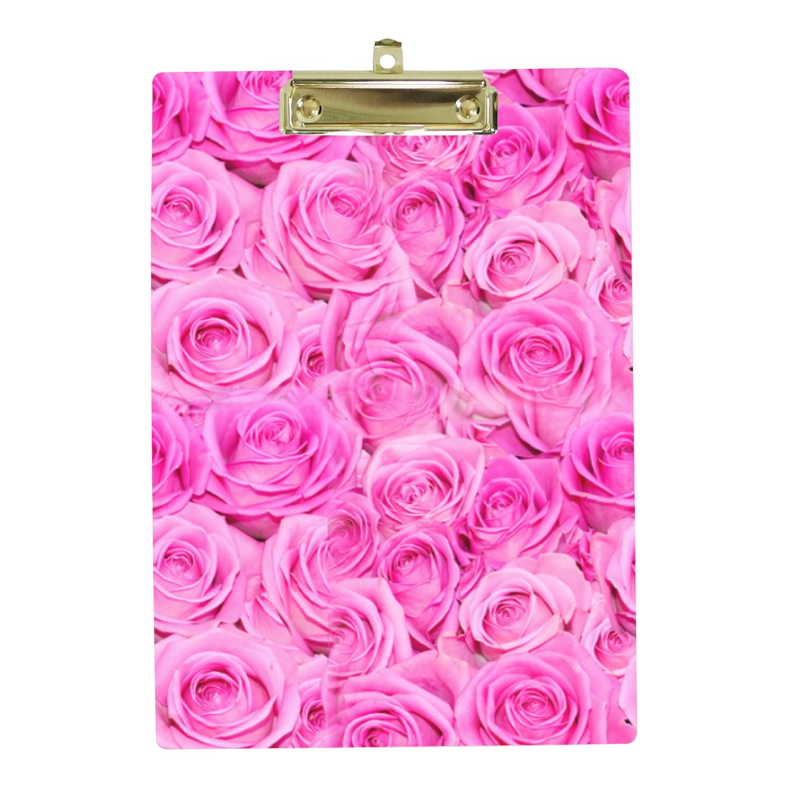 Hidove Acrylic Clipboard, Huge Pink Roses Floral Bouquet Background