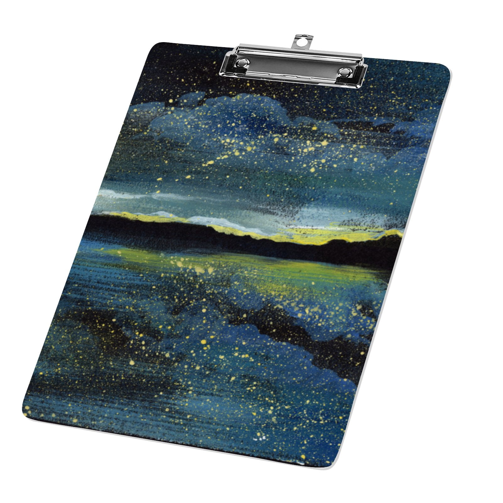 Hidove Acrylic Clipboard, Landscape on the Sea Standard A4 Letter Size Clipboards with Silver