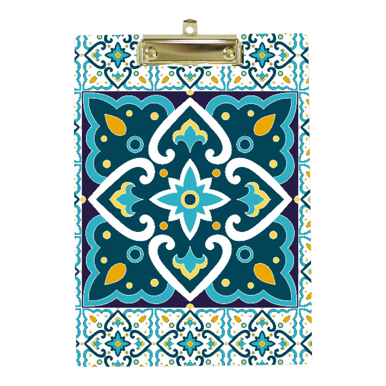 Hidove Acrylic Clipboard, Spanish Tile Pattern Standard A4 Letter Size