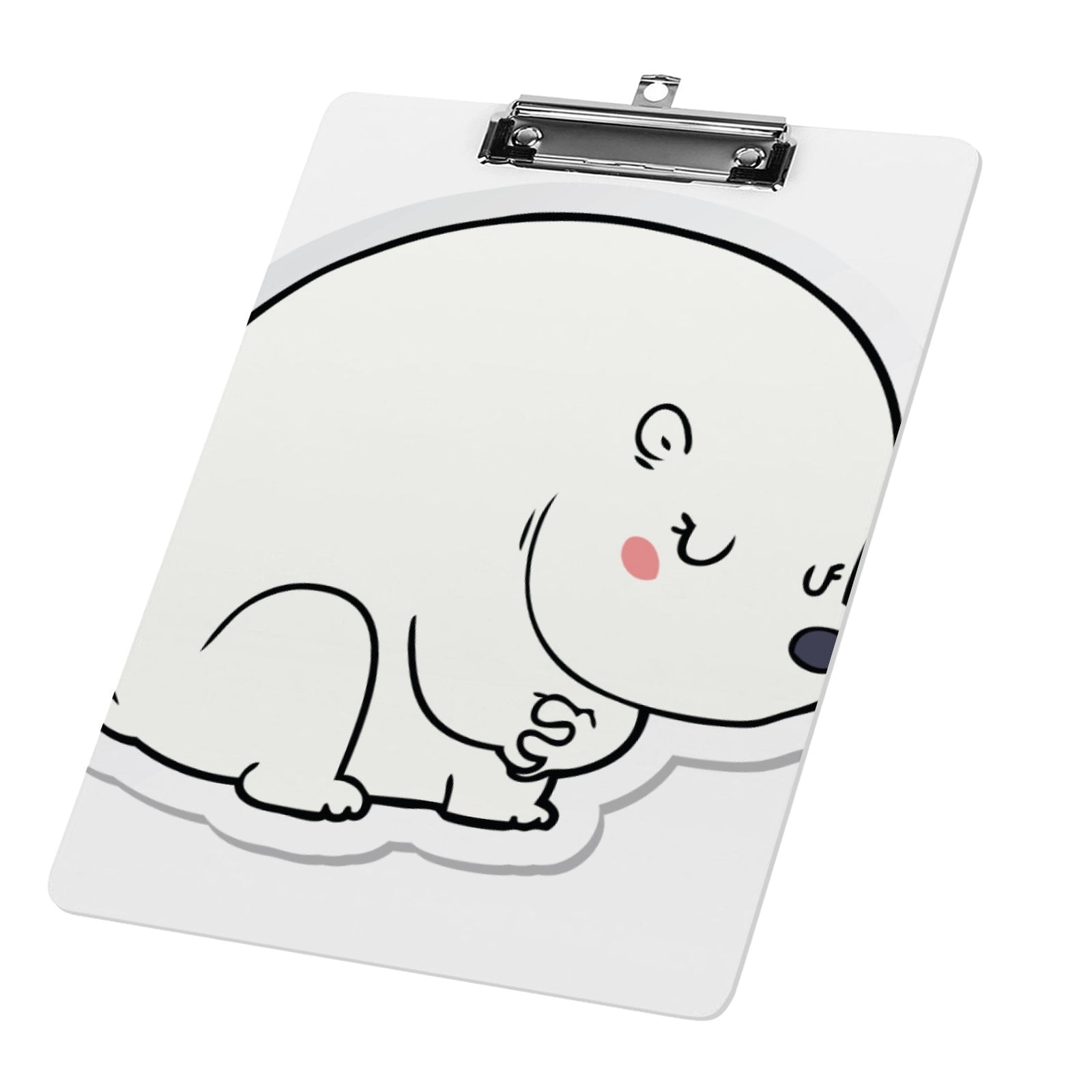 Hidove Acrylic Clipboard, Sticker of a Cute Cartoon Polar Bear Standard